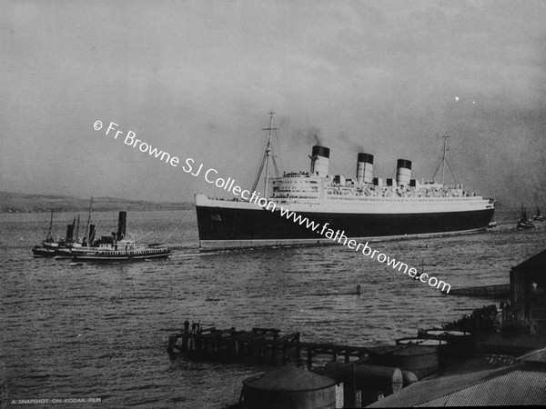 QUEEN MARY  LEAVING THE BUILDERS YARD